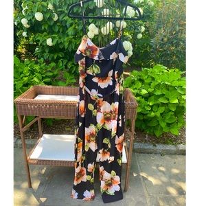 Black Jumpsuit with Floral Pattern